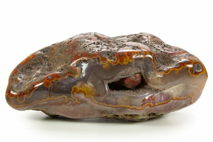 Tumbled Banded Agate Nodule - Kerrouchen, Morocco #324045